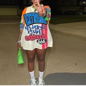 Colorful Graphic T-Shirt Dress